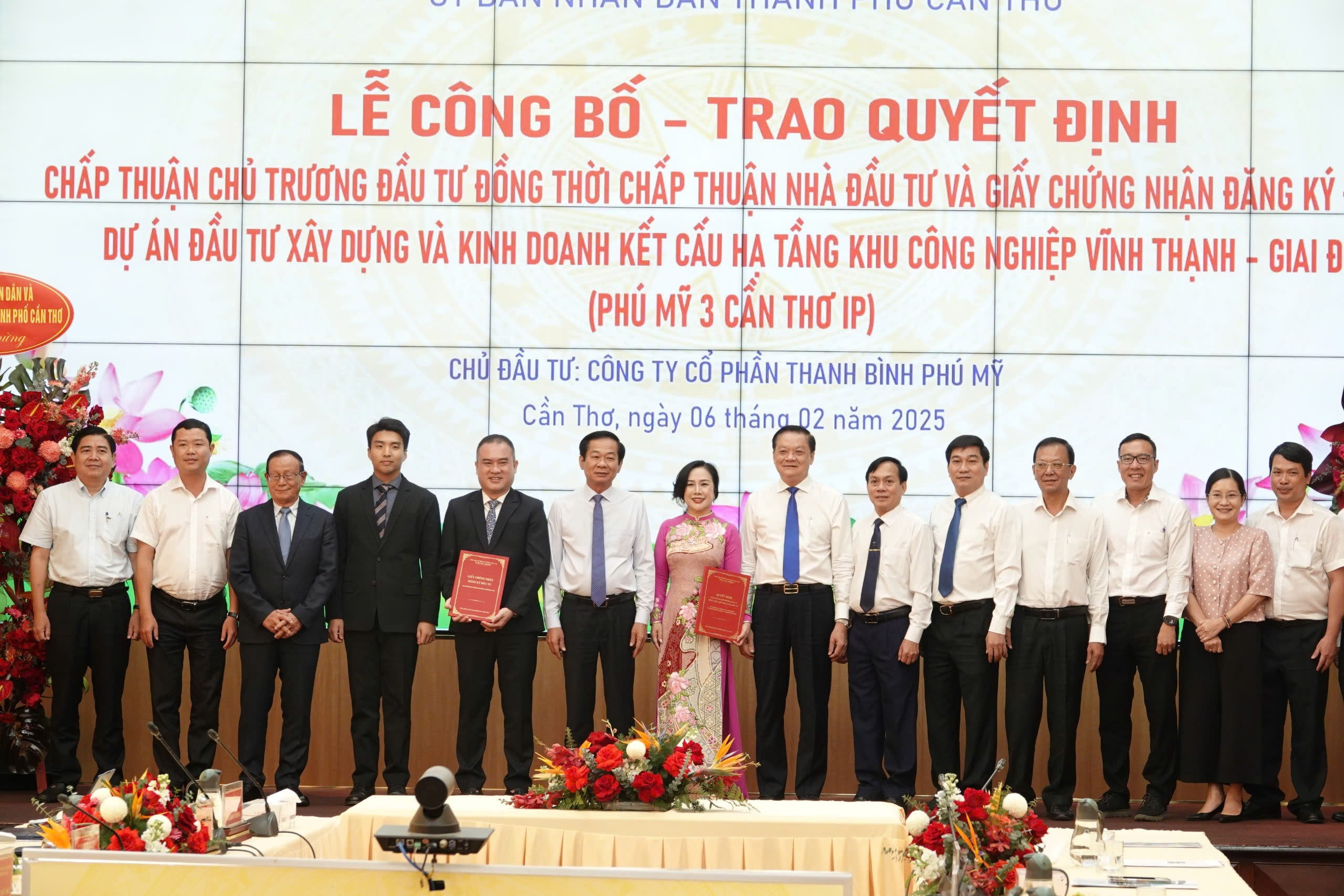 THANH BINH PHU MY JOINT STOCK COMPANY WAS OFFICIALLY APPROVED FOR THE INVESTMENT POLICY DECISION AND INVESTMENT REGISTRATION CERTIFICATE FOR VINH THANH INDUSTRIAL PARK PROJECT - PHASE 2 (PHU MY 3 CAN THO IP)